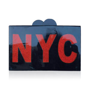 Fall in Love With This Amazing Clutch Purse. Black Acrylic Clutch With Inlaid NYC/Taxi design. Elizabeth Sutton Collection Clutch Purse.