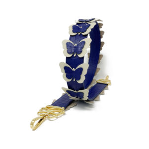 This Bag Strap is a Craft of Artwork, and Represents Elizabeth's Signature Butterfly Paintings Executed as a Leather Fashion Accessory.