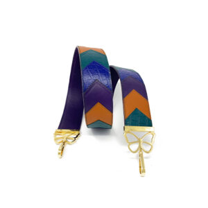 This Bag Strap is a Craft of Artwork, and Represents Elizabeth's Signature Butterfly Paintings Executed as a Leather Fashion Accessory.