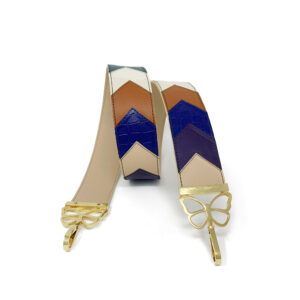 This Bag Strap is a Craft of Artwork, and Represents Elizabeth's Signature Butterfly Paintings Executed as a Leather Fashion Accessory.