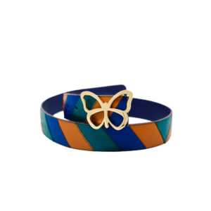 The Chevron Reversible Leather Belt is Composed of Individually Hand Cut Pieces of Leather. Elizabeth Sutton Collection.The Chevron Reversible Leather Belt is Composed of Individually Hand Cut Pieces of Leather. Elizabeth Sutton Collection.